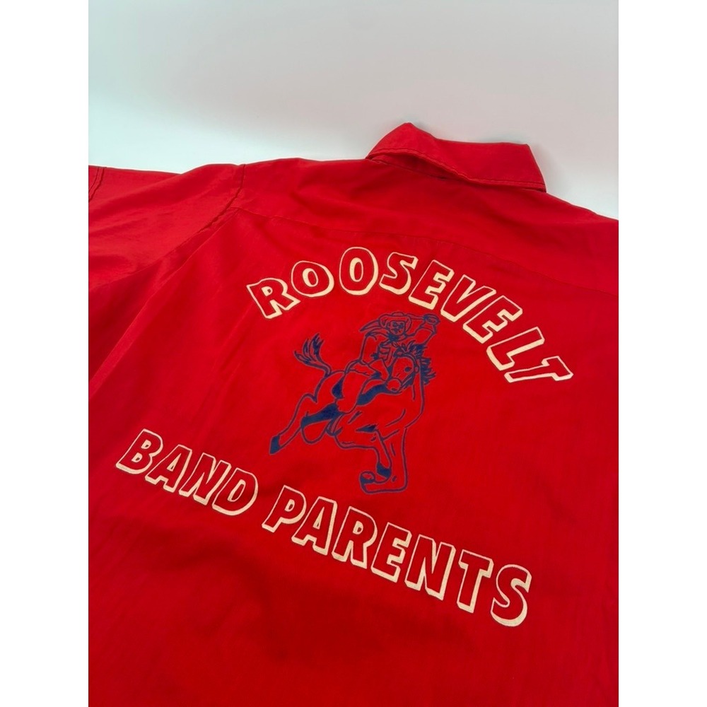 VNTG 60's Hilton Roosevelt Band Parents Red Bowling Shirt Mens Large Made in USA